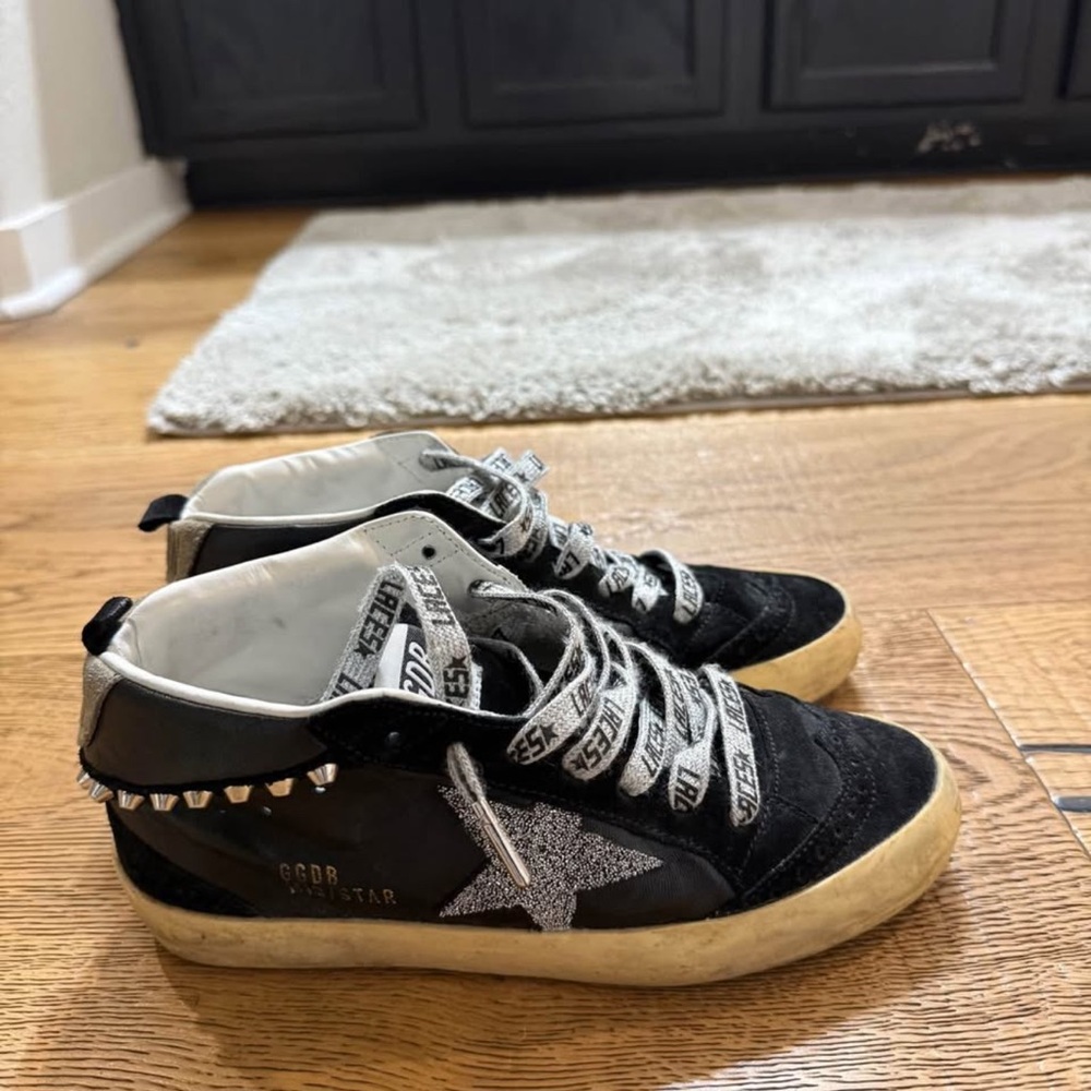 Golden Goose Black and Silver Sneakers